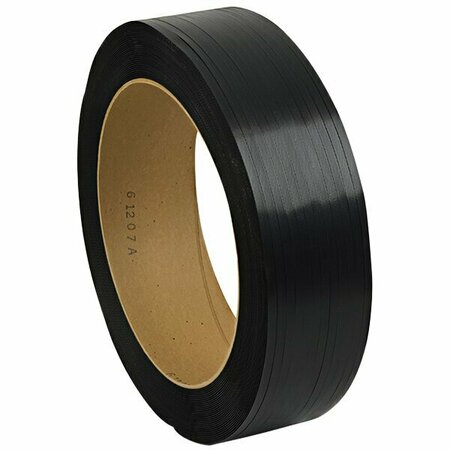 PAC STRAPPING PRODUCTS 7200'' x 1/2'' Black Polypropylene Strapping Coil with 16'' x 6'' Core 442SPP7200B2